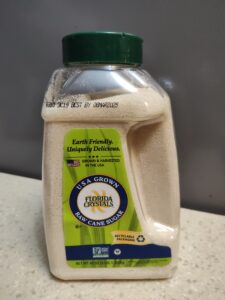 RawCaneSugar A 48 oz container of USA Grown Florida Crystals Raw Cane Sugar